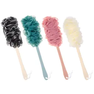 Arswin Back Scrubber for Shower,Loofah Long Handle Bath Body Brush,Soft Nylon Mesh Sponge for Shower,Loofah On a Stick for Men Women,Exfoliating Scrub Cleaning Luffa for Elderly(4Pack-4Color)ZAZK59