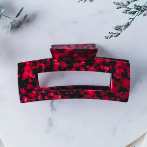Scarlet Marble Claw Clip