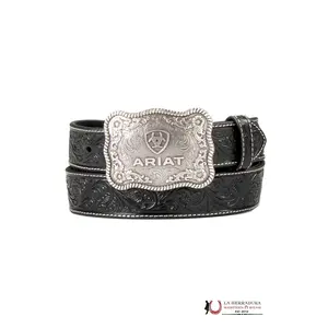 ARIAT UNISEX LEATHER CINCELADO BLACK BELT A1020401