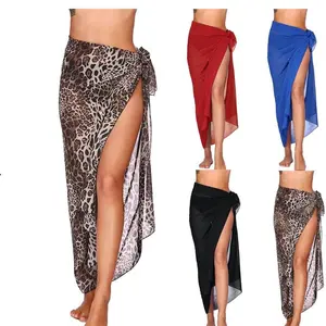Women's Beach Long Skirt Chiffon Swimsuit Coverups Summer Bikini Wrap Sheer Scarf For Swimwear Cover Ups Bikini Wrap Shawls
