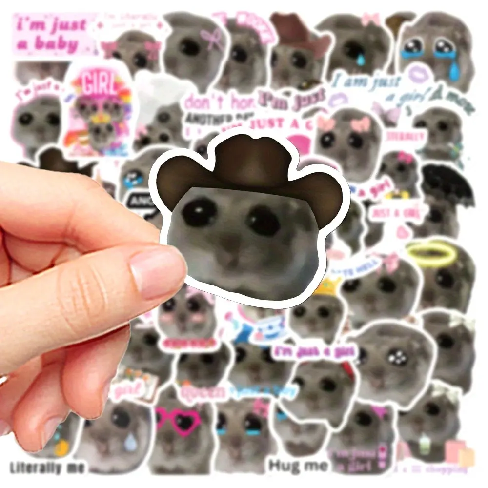 60 Cartoon Sad Hamster Graffiti Stickers, Bicycle Decal Stickers, Cycling Equipment Stickers, Outdoor Sports Stickers, Perfect for Skateboarding and Cycling