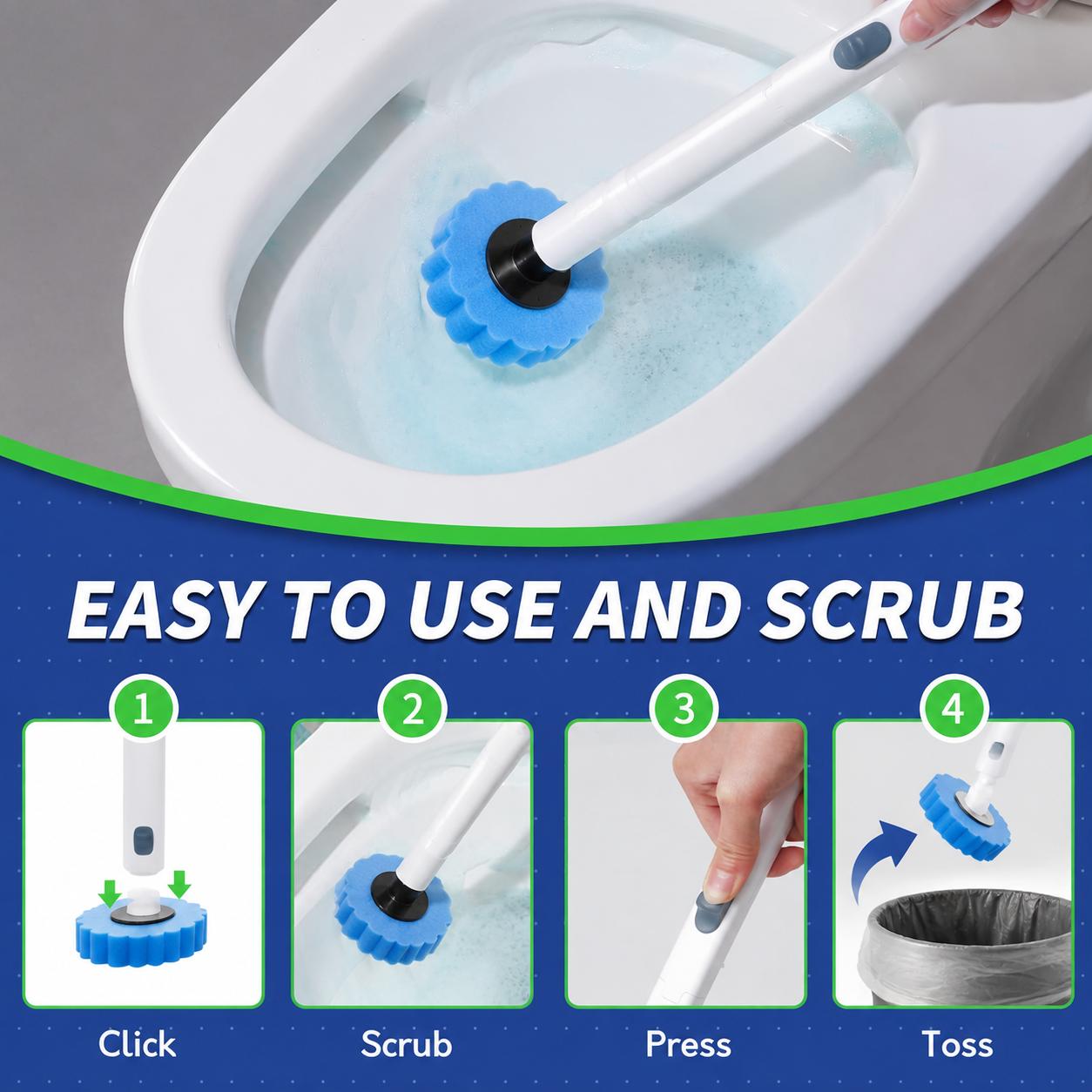 Disposable Toilet Brush Set – Toilet Bowl Cleaner with Holder & Refills for Deep Cleaning & Hygienic Bathroom Care