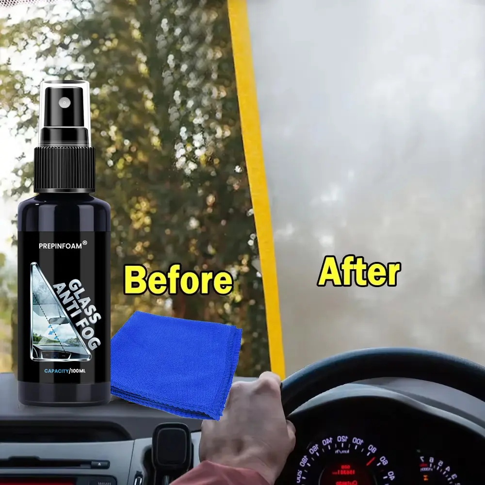 Anti-Fog Coating Spray for Glass, Long Lasting Windshield Protection, Prevents Fogging, Clear Vision, Car Window Treatment, Auto Detailing Supplies, Car Detailing Products