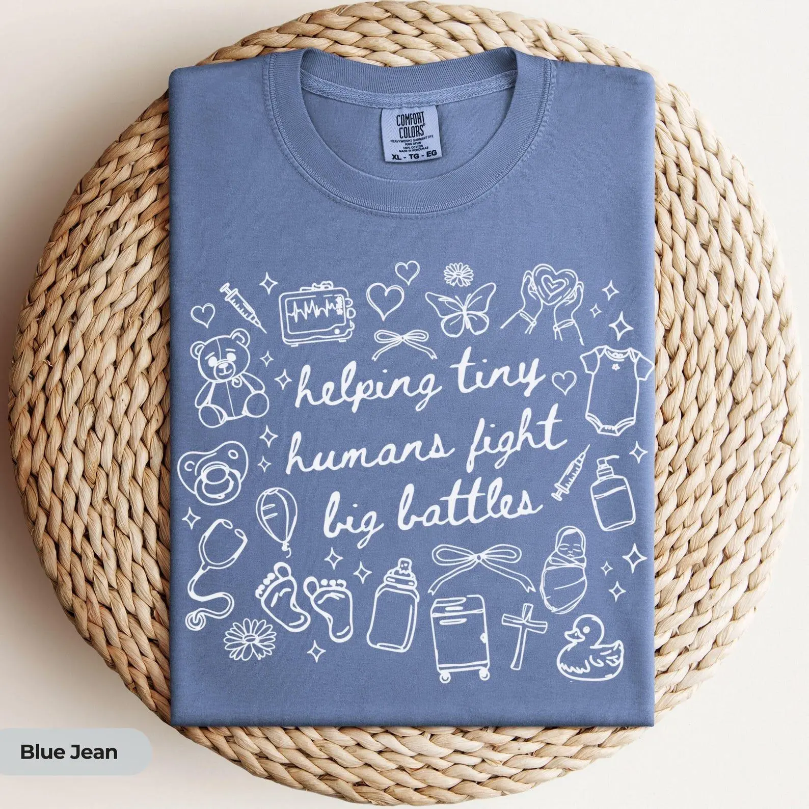 Pediatric Nurse Shirt PICU NICU Nurse Shirt Peds Nurse Shirt Neonatal icu TShirt CNA Shirt Children's Peds Oncology Ward Comfort Colors®
