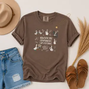 Comfort Colors SPED Teacher Goose T-Shirt, AAC Communication Graphic Tee, SLP Therapist Shirt, Special Education Inclusion Apparel, BCBA ABA Educator Gift, Unisex - TrendWear USA