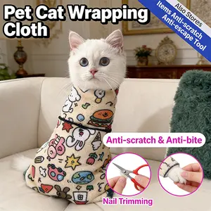 Must-Have Cat Grooming Wrap : Stress-Free Cat Restraint for Nail Clipping, Self-Adhesive & Anti-Escape Cat Burrito Wrap for Cats, Anti-Scratch Cat Restraint Bag for Nail Trimming, Ear Cleaning & Medicine Administration | Multifunctional Cat Swaddle