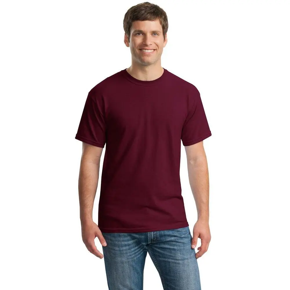 Gildan Menswear Casual Plain Round Neck Short-Sleeve Adult Unisex Heavy Cotton™ 5.3 oz. T-Shirt - Maroon, Seamless, Classic