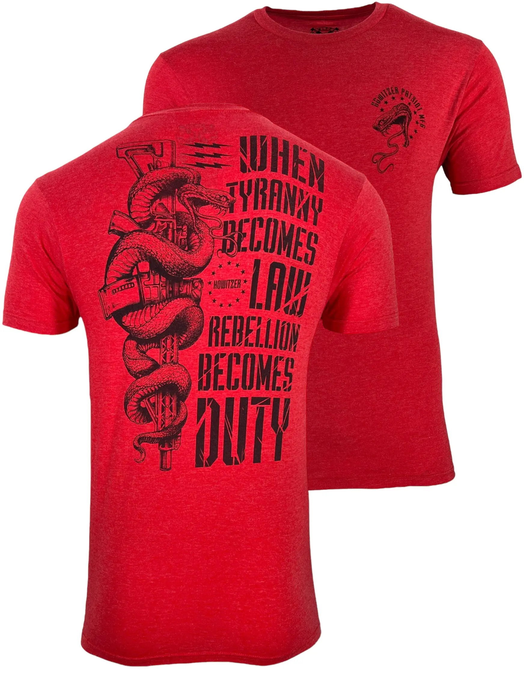 Men's Original Cotton Short-Sleeve Casual Howitzer-Style Military T-Shirt, Rebellion Grunt MFG Menswear