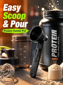 Premium Kitchenware 2-Pack Leak-Proof Funnel Scoop with Sliding Lid - 1 tbsp Capacity, for Protein Powder, Tea