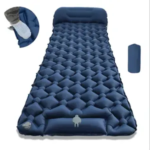 Single Person Outdoor Inflatable Sleeping Pad for Camping, Quick Inflate in 1 Minute, Lightweight Portable Foldable Moisture-Proof Mat, Camping Hiking Picnic Essential
