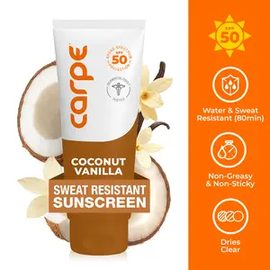 Carpe Sweat Resistant Sunscreen Body Lotion - Mineral SPF 50 Sunscreen - Premium Scents - Non-Greasy Water and Sweat Resistant Sunscreen (80 Min) - Sport Sunscreen