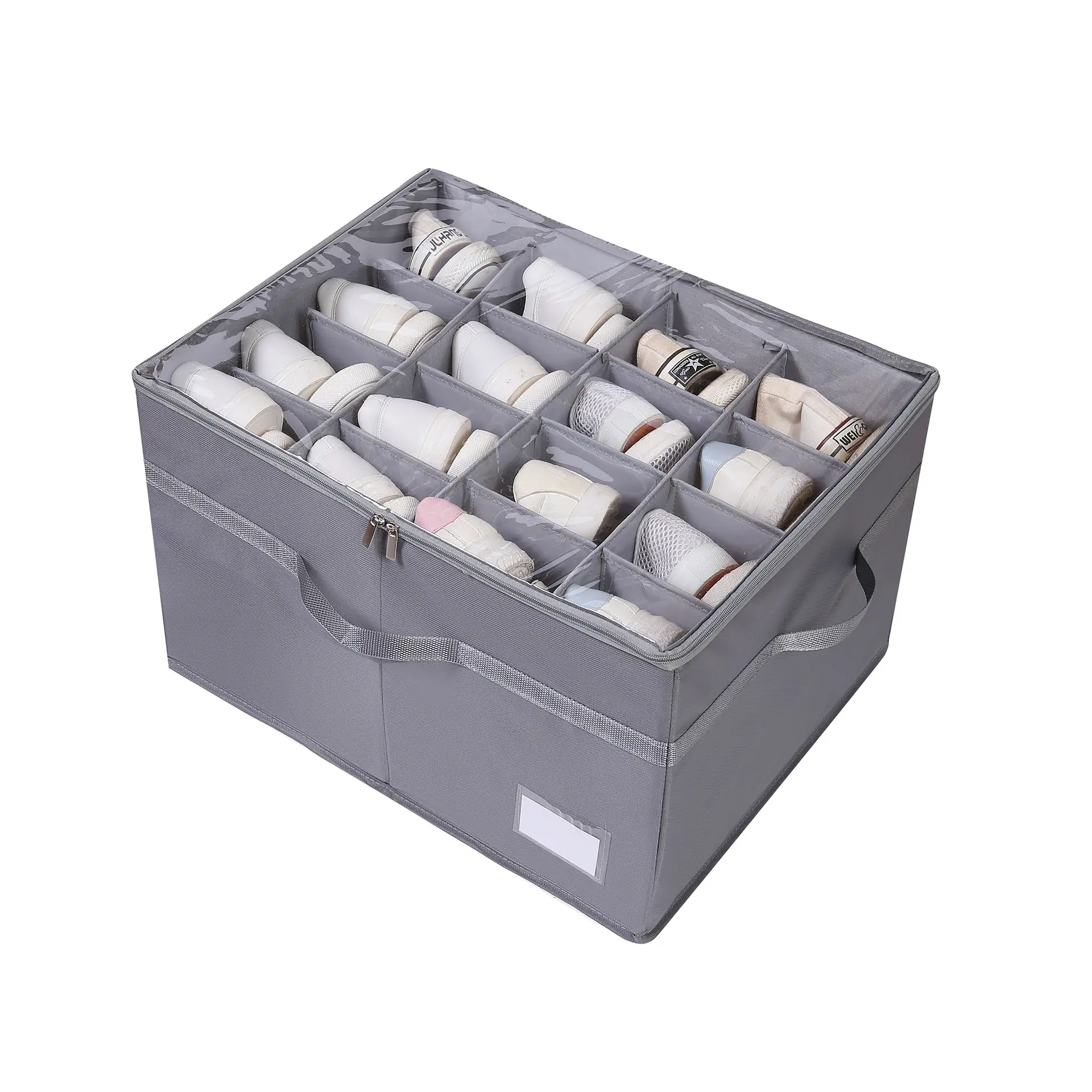 UDEAR Multifunctional Shoe Storage Box, 16-Compartment Shoe Storage Box, Under-Bed Storage Box for Toys and Clothing