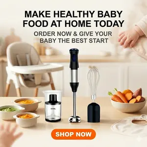 Upgrade Your Cooking! 4-in-1 Immersion Blender-Food Processor Kitchen System. 700W Handheld Power for Smoothies & Baby Food. Includes Whisk, Chopper & Cup Juicer . 2-Speed Design, 110V US Plug. Fast, Easy Clean & Multipurpose!