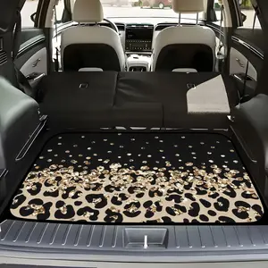 1pc Car trunk mat, Leopard print design anti-slip and easy to clean, the ideal choice for pet owners, the perfect travel, holiday, and birthday gift for family and friends, Travel Musthaves, Fashionable Vehicle Mat, Stylish Car Mat, Nonslip Trunk