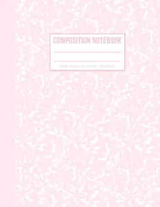 Light Pink Marble Composition Notebook: 110 Numbered Pages, 8.5" x 11" | Pastel Pink Wide Ruled Notebook for Girls, Teens, Students, School, Work, and Writing