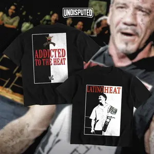 UNDISPUTED Eddie Guerrero Addicted To The Heat Heavy Cotton Shirt WWE Tshirt Lucha Wrestling Libre Fan Apparel Menswear Direct-to-garment Breathable Printing
