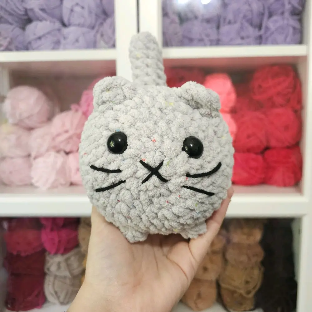 Handmade Amigurumi Crochet Loaf Cat Plushie, Stuffed Animal, Collectible Crochet Animal Toy, Stuffed Animals