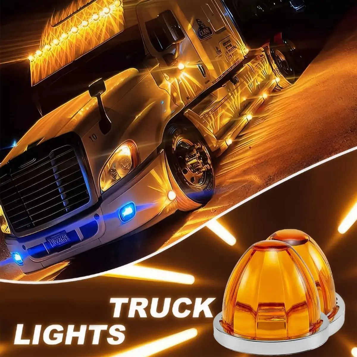 2PCS LED Watermelon Lights Truck Car Side Marker Light pick up Truck Clearance Lamp Turn Signal Indicator Lamp for Lorry Trailer