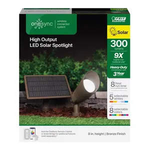 Feit Electric 3010299 0 watt LED OneSync Solar Powered Spot Light Kit