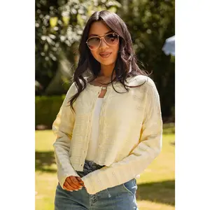 On The Daily Yellow Knit Cardigan