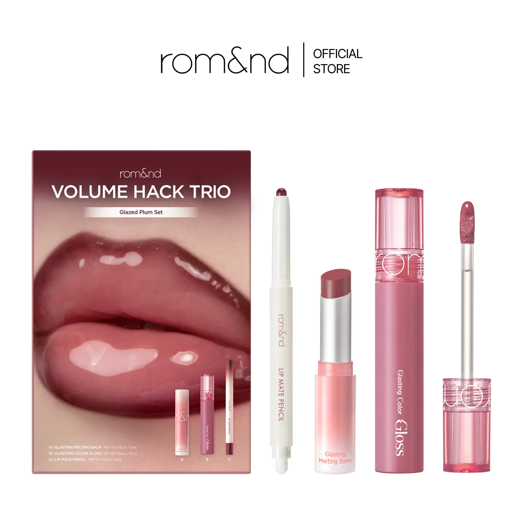 rom&nd Volume Hack Trio - Lip Liner Set with Melting Balm, Glossy Lipgloss for Fuller Overlined Pout rom&nd Volume Hack Trio - Lip Liner Set with Melting Balm, Glossy Lipgloss for Fuller Overlined Pout