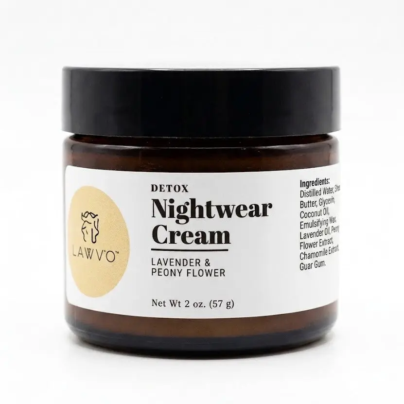 Detoxifying NightWear Cream – Overnight Hydrating Face Moisturizer with Lavender, Chamomile & Peony for Skin Renewal and Deep Nourishment