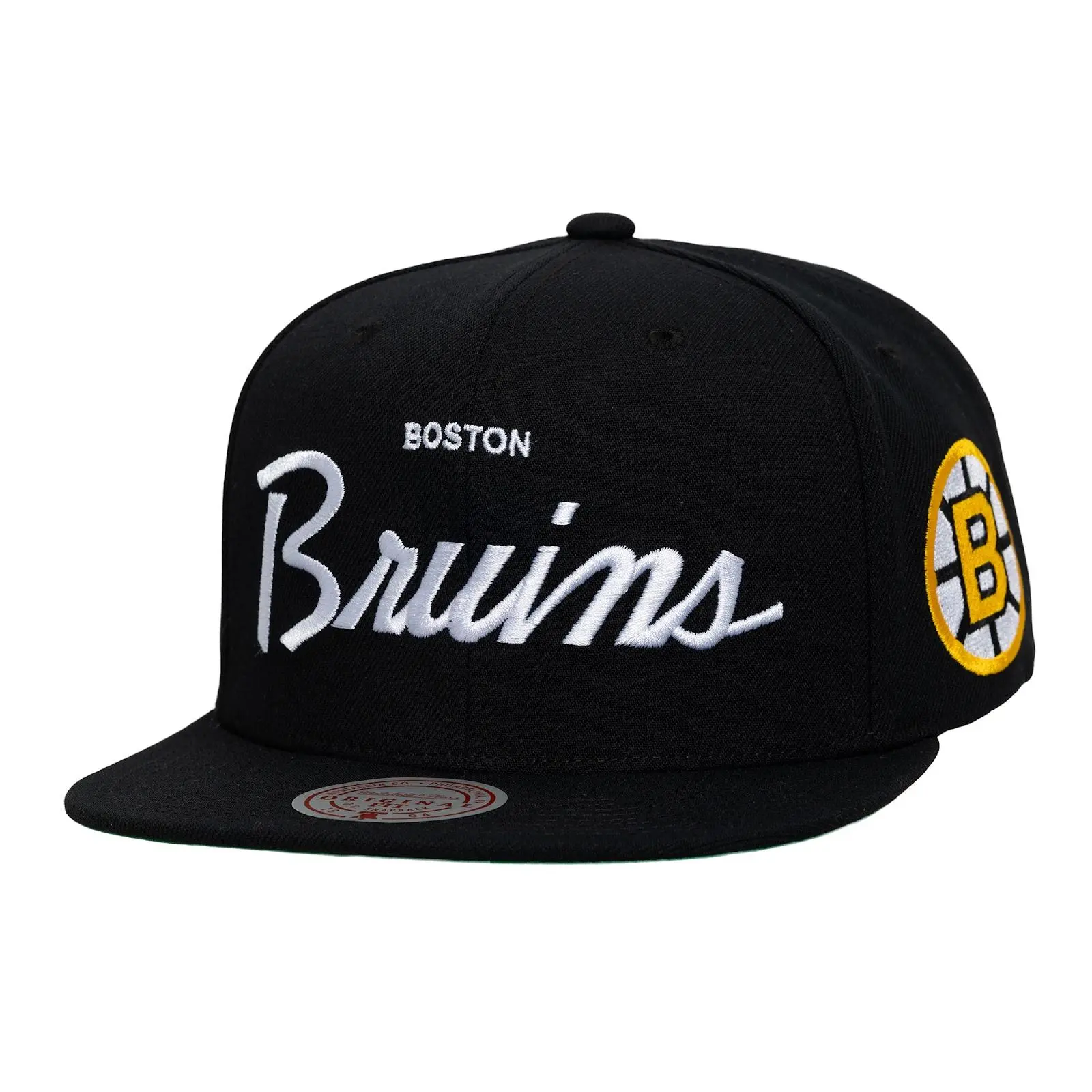 Boston Bruins Black Head Coach Snapback Hat NHL Throwback Cap Adjustable Fan Gear Mitchell & Ness