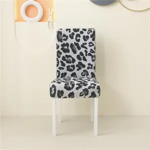 Leopard Print Chair Cover, 1 Counts/2 Counts/4 Counts/6 Counts Elastic Chair Slipcover, Dustproof Chair Protector for Home Decor