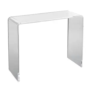 Acrylic Console Table, Clear and Transparent End Table, 38.2 X 15 X 29.3 Inch Slim Side Table for Foyer, Living Room, and Dining Room, Modern Clear Plastic Furniture, Lightweight, Durable, Easy to Clean, Versatile Home Decor