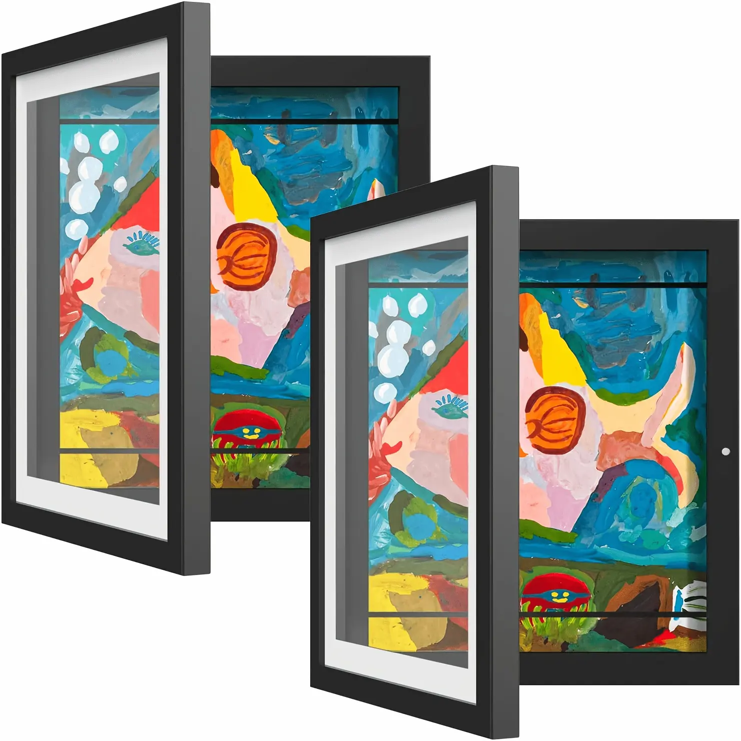 2/4 Pack Kids Artwork Frames Changeable, 8.5x11in Kids Art Frames Front Opening, Children Art Projects Kids Art Frames Picture Frames for Kids Drawing, Crafts And Photos, Holds 100+pcs