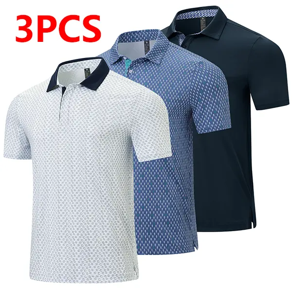TBMPOY 1 to 3-Pack Men's Polo Shirts Short Sleeve Contrast Collar Stretch Quick Dry Casual Golf Shirts for Work Travel Outdoor fathersdaygift