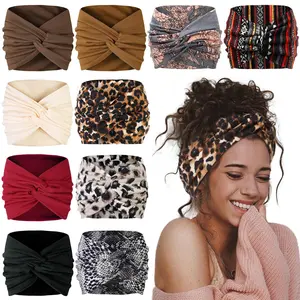 7'' Wide Headbands for Women, 10 Pack Large Turban Headband Fashion Non Slip Hairbands Thick Head Wraps Yoga Hairwraps Workout Hair Accessories