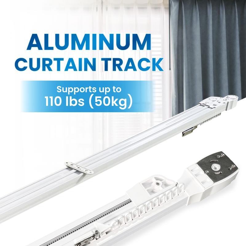 Osprey Smart Curtain Track, Single-Piece Motorized Rod, Adjustable Length, Quiet Heavy-Duty Motor, Remote & App Control, Works with Alexa & Google Assistant, Ceiling or Wall Mount