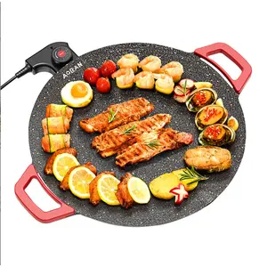 Portable Electric Korean BBQ Grill Indoor Smokeless Non-stick Adjustable Temperature Control Nonstick Surface For Home Party Meals