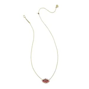 Kendra Scott Eva Crystal Framed Pendant Necklace - Red Mix