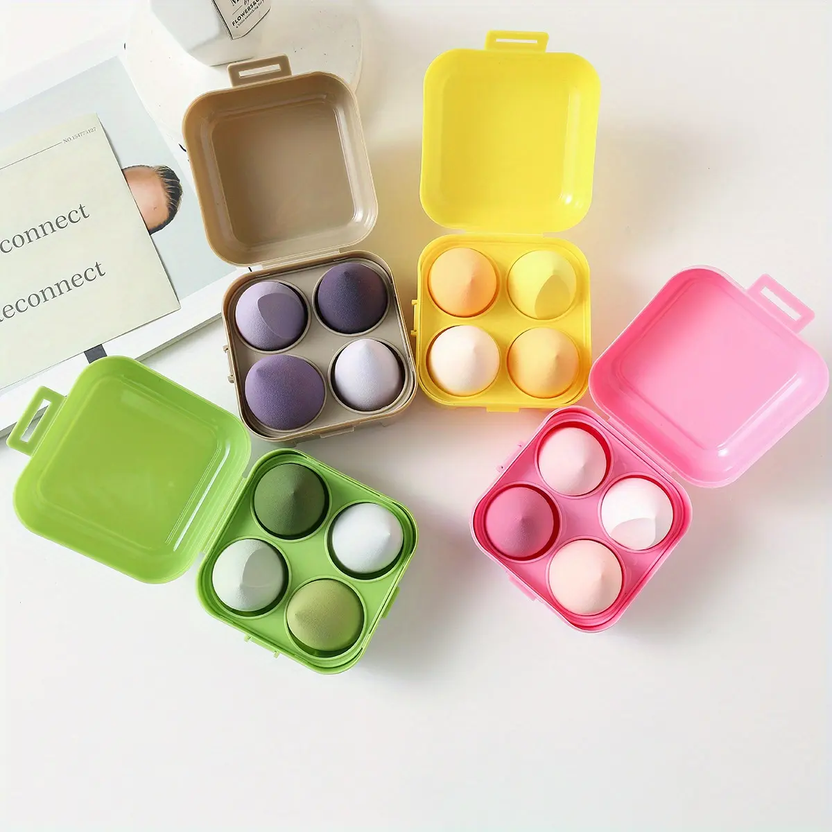 Premium 4-Piece Egg-Shaped Beauty Sponge Set | Ultra-Soft Makeup Blenders | Multipurpose for Flawless Application