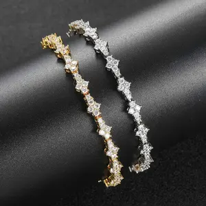 6.5mm Unisex Tennis Bracelet 18K Gold White Gold Plated CZ Diamond Bracelet Perfect Christmas Gift for Him & Her charm Classic daily accessory jewelry gift bull ring bracelets