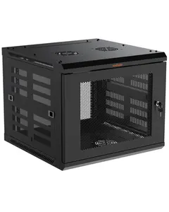 9U Network Rack - Enclosed Wall Mount Rack Kit Includes 2X 1U Shelves, Pre