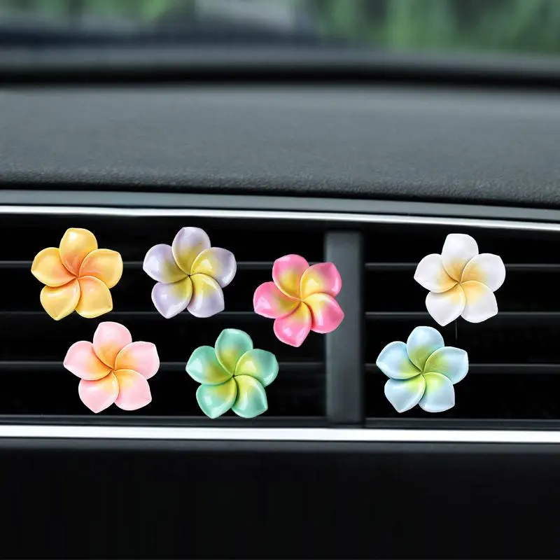 Car Air Outlet Decorative Clip, 5 Counts/set Cute Flower Design Car Air Freshener Clip, Car Air Diffuser, Car Fragrance, Car Interior Decoration Accessories for Women & Girls, Girly Car Interior Sets, Car Perfume Clip, Car Accessory