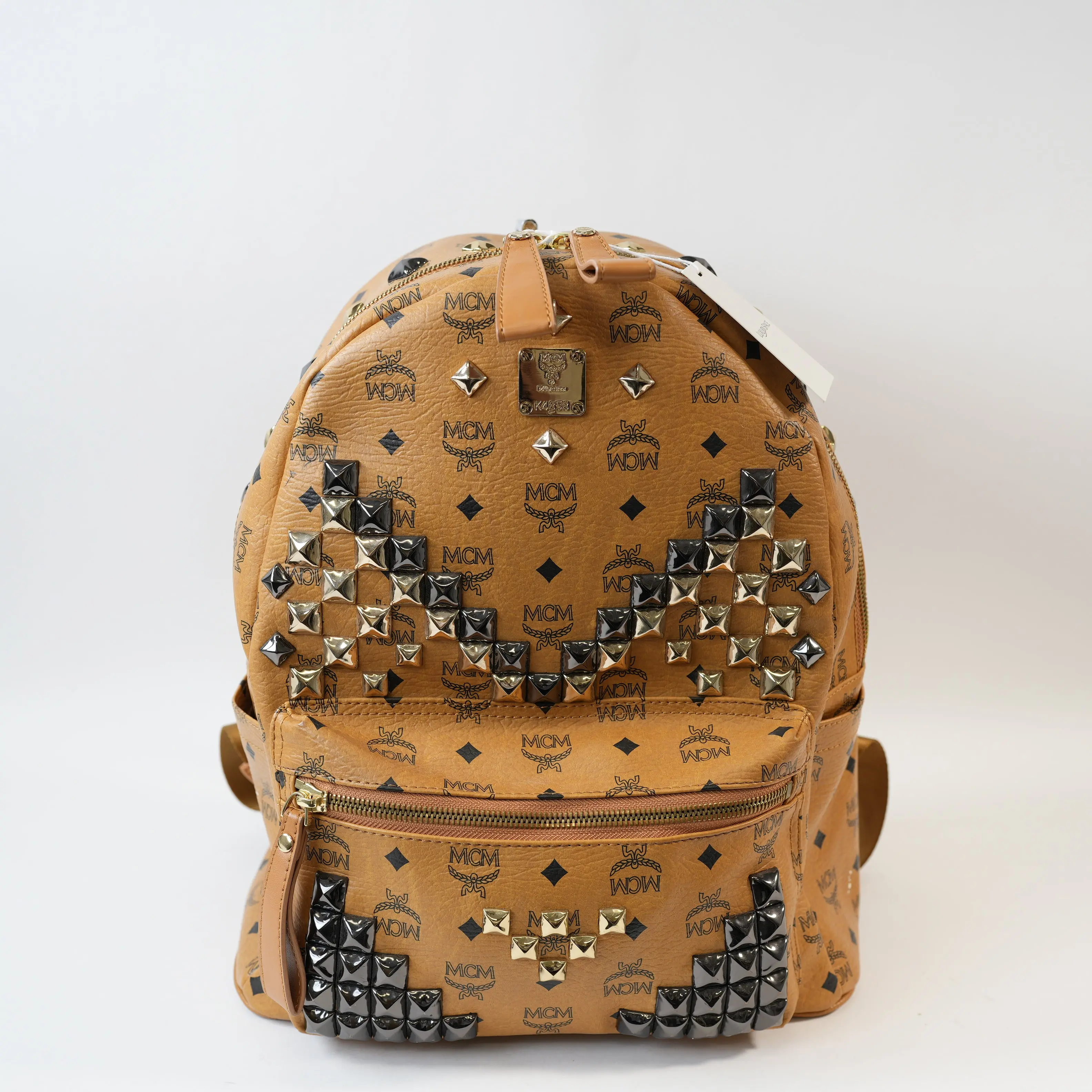 Pre-owned MCM Leather Medium-sized Backpack Rucksack Logogram