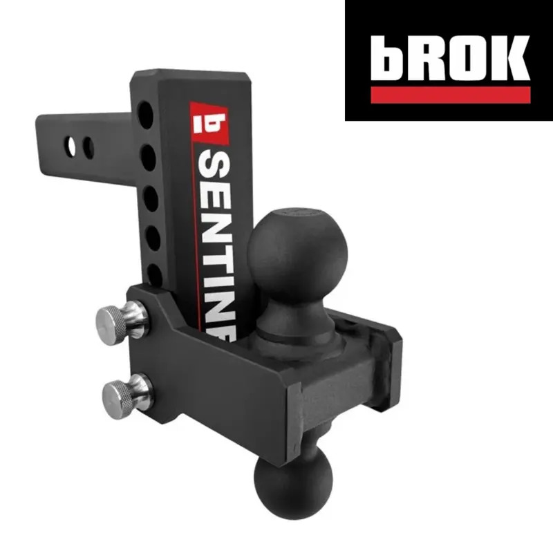 BROK Class III Adjustable Dual Ball Mount - Fits 2" Receivers, 6" Drop, 10,000lb Weight Capacity