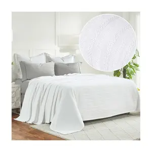 Superior Clara Cotton Textured Striped Woven Blanket, King