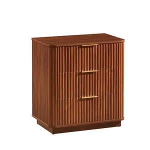 Bellemave  3 drawer bedside table, modern wavy curve design, 23.6 inches wide, suitable for bedrooms, living rooms, corridors, dimensions: 23.6 inches wide x 15 inches deep x 25.2 inches high.