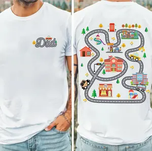 Daddy Car Massage Shirt, Car Track Dad Shirt, Race Track Famili Tee, Car Massage Shirt, Play Car On Dad Back Tee, Father's Day Gift
