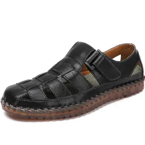 Men's Casual Sandals Closed Toe Outdoor Handmade Leather Sandal Summer Beach Sandal