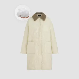 Cider [size 4-8] Teddy Collar Pocket Button Puffer Coat