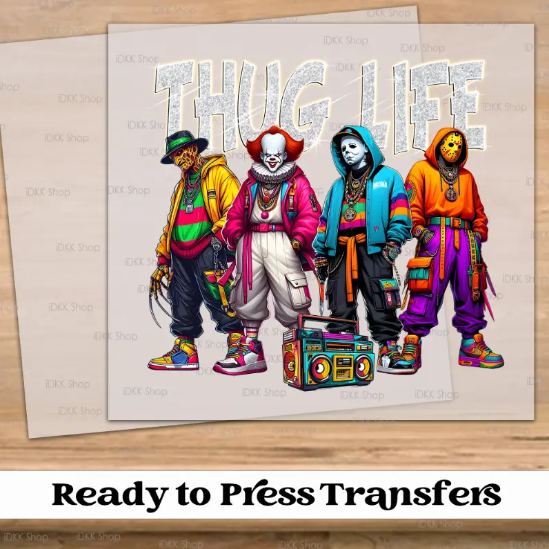 Thug Life Halloween DTF Tshirt Transfer