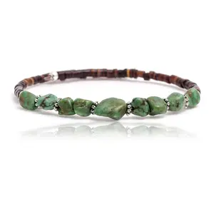 Natural Turquoise Certified Authentic Navajo Native American Adjustable Wrap Bracelet 12727