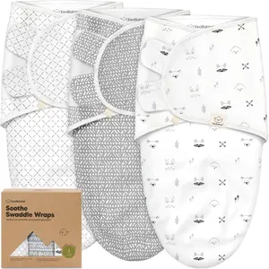 3-Pack Organic Baby Swaddle Sleep Sacks - Swaddles for Newborns, Infant 0-6 Months, Baby Girls, Boys, Soft & Snug Newborn Sleep Sack, Nursery Swaddling Blankets