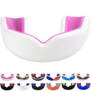Oral Mart White/Pink Youth Mouth Guard for Kids - Youth Mouthguard for Karate, Football, Martial Arts, Taekwondo, Boxing, Rugby, BJJ, Muay Thai, Soccer, Hockey (with Free Case)